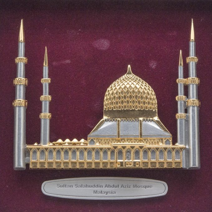 [631] Mosque Sultan Salahuddin Abdul Aziz (Gold) (8" x 8" inches)