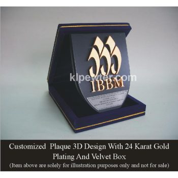 Customized Pewter Plaque with 3D Design