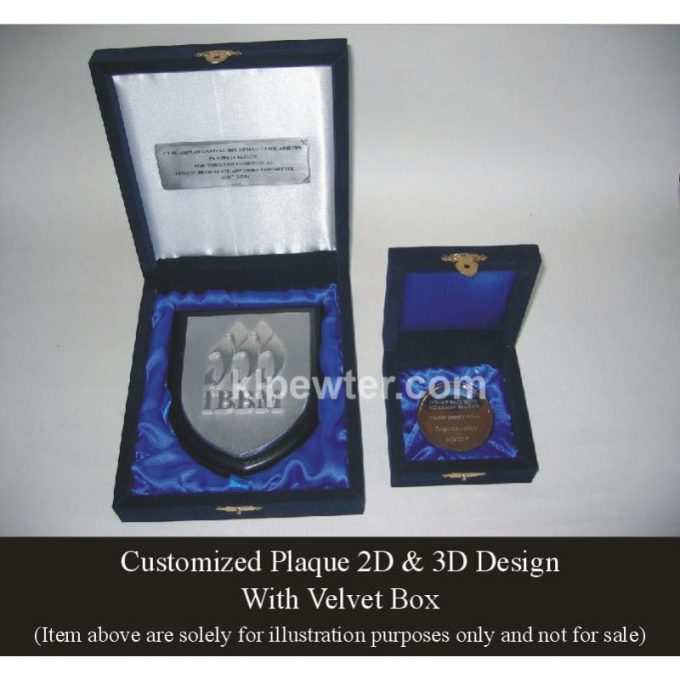Customized Pewter Plaque with 3D Design