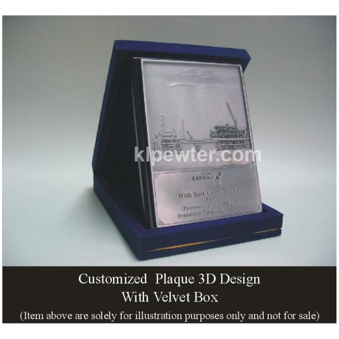 Customized Pewter Plaque with 3D Design