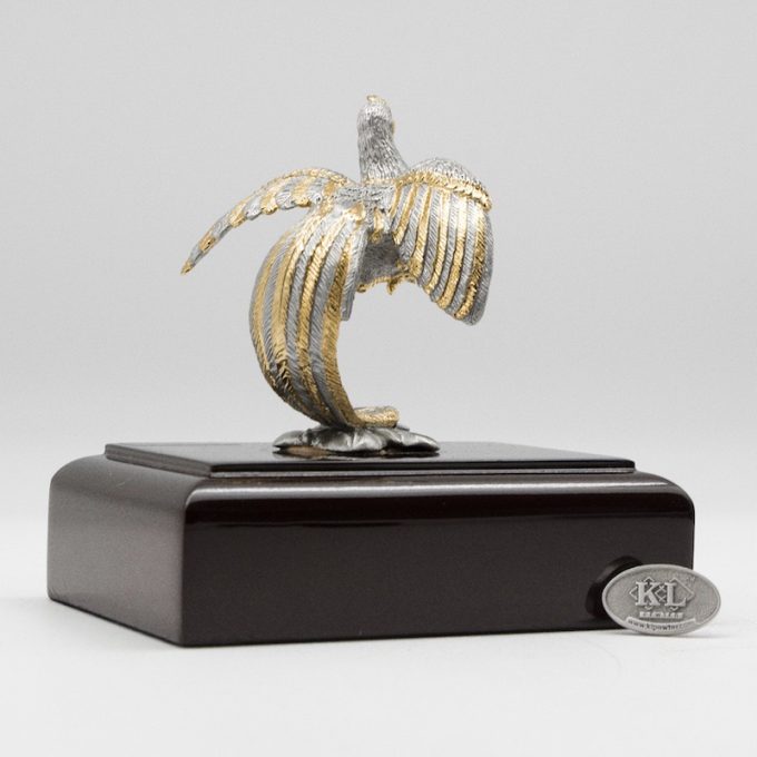 [812] Rooster (Gold) (Wood Base)