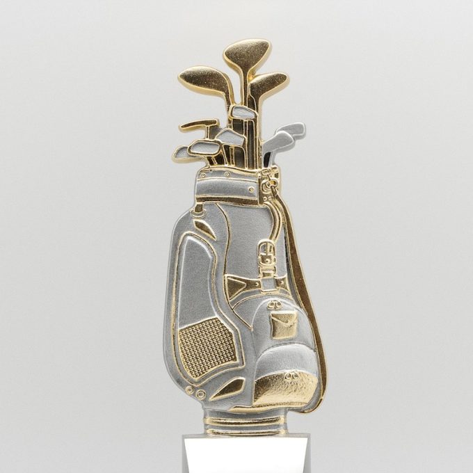 [850] Golf Trophy (Wood) (Gold)