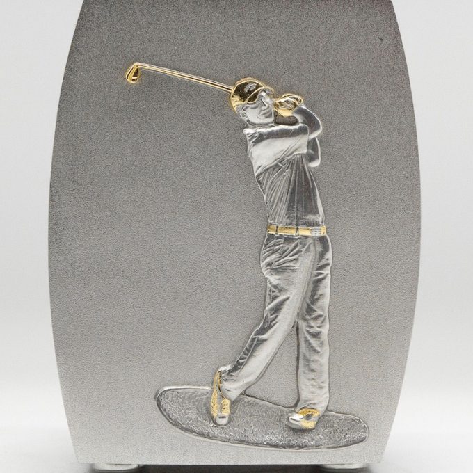 [850] Golf Trophy (Wood) (Gold)