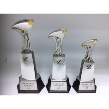 Customized Pewter Award with Solid Wood