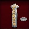 [957] Cheongsam (Gold) (8" x 8" inches)