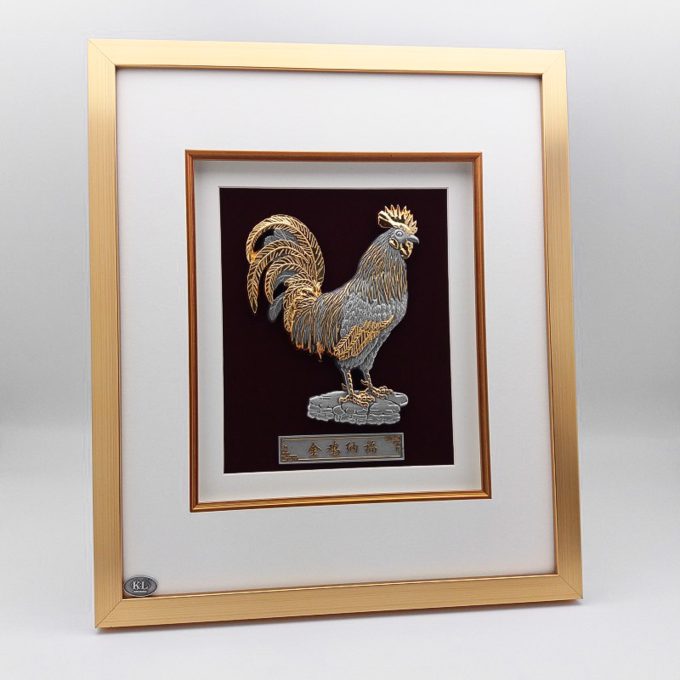 [816] Rooster (Gold) (14" x 16' ½" inches)